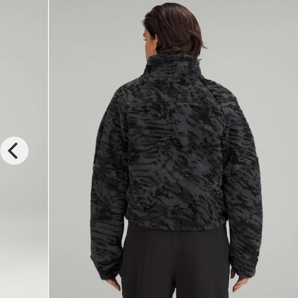 Lululemon Sz XS/S Scuba Oversized Fleece Funnel Neck *Jacquard Camo Carbon Black - Picture 3 of 16